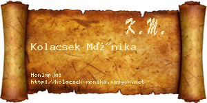 Kolacsek Mónika névjegykártya
